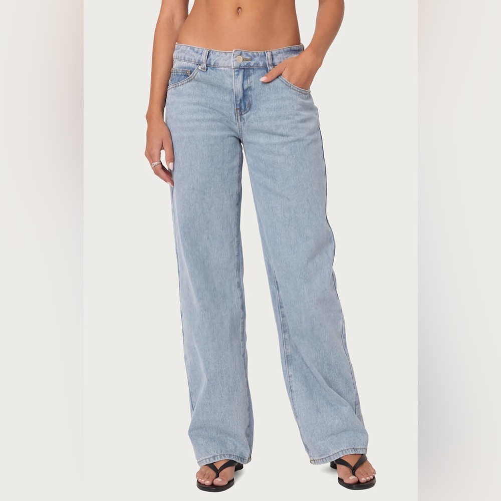 Edikted Light Wash Denim Jeans